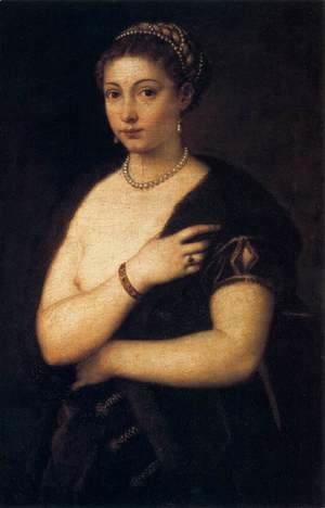 Tiziano Vecellio (Titian) - Woman in a Fur Coat