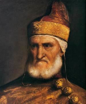 Tiziano Vecellio (Titian) - Portrait of Doge Andrea Gritti (detail)