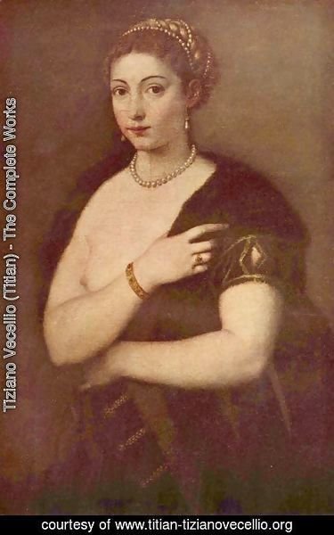 Tiziano Vecellio (Titian) - Girl in Furs (Portrait of a Woman)