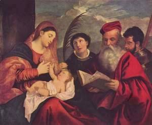 Tiziano Vecellio (Titian) - Mary with Child, St. Stephen, St. Jerome and St. Mauritius