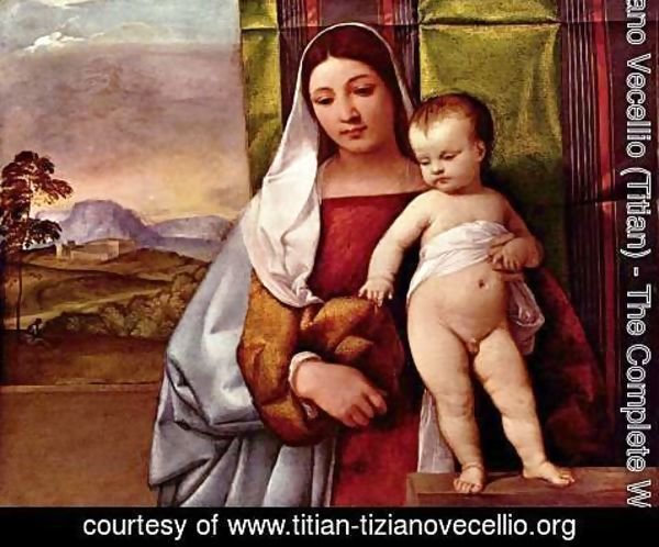 Tiziano Vecellio (Titian) - Madonna and child (so-called Gypsy Madonna)