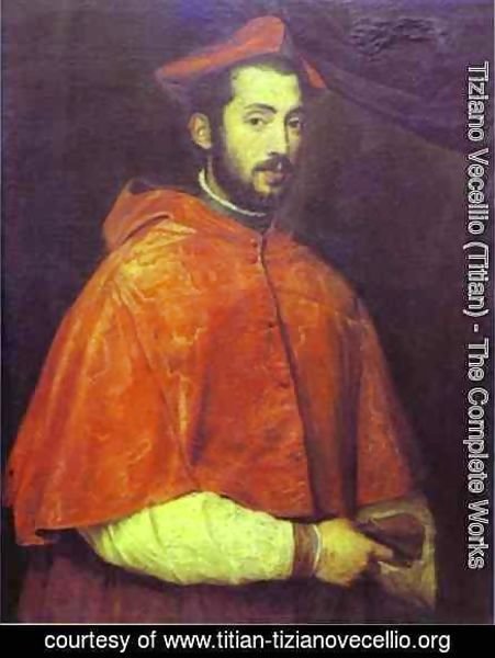 Tiziano Vecellio (Titian) - Portrait of Cardinal Alessandro Farnese