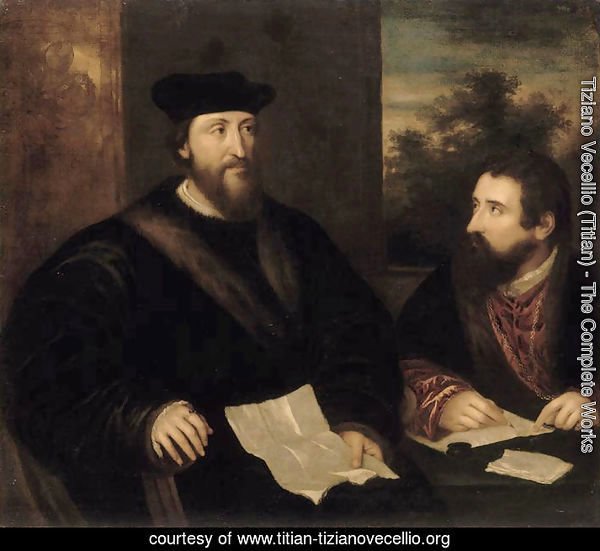 French Cardinal Georges d'Armagnac and his secretary G. Philandrier