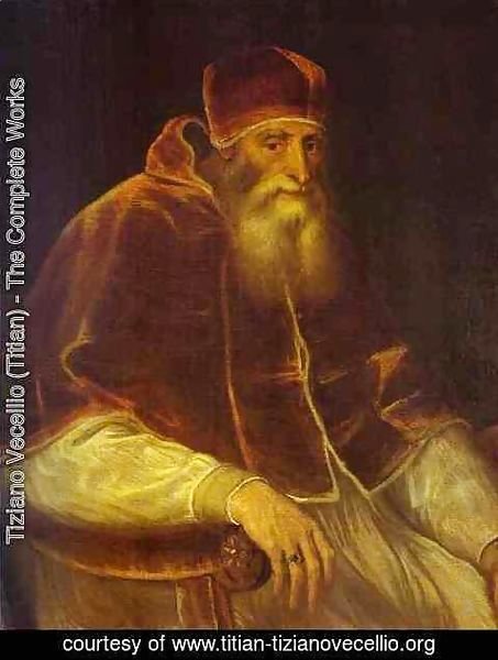Tiziano Vecellio (Titian) - Portrait of Pope Paul III 2